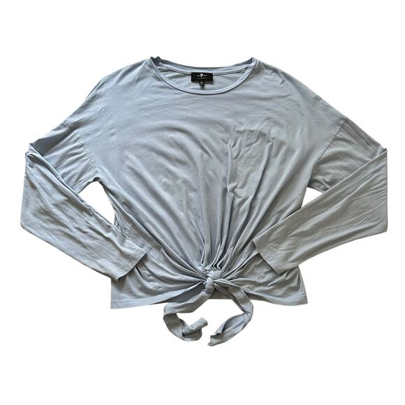 7 For All Mankind light blue long-sleeve tie bottom top size XS - Picture 9 of 9